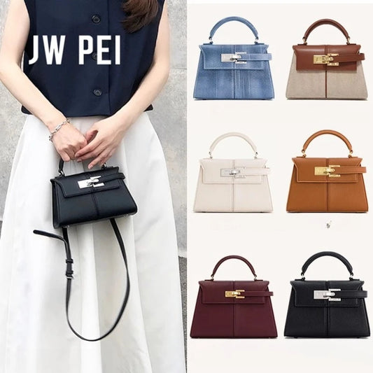 Sac trapézoïdal JW PEI, nouveau style, en cuir véritable, sac pour femme, haut de gamme, polyvalent, sac bandoulière, tendance, style niche