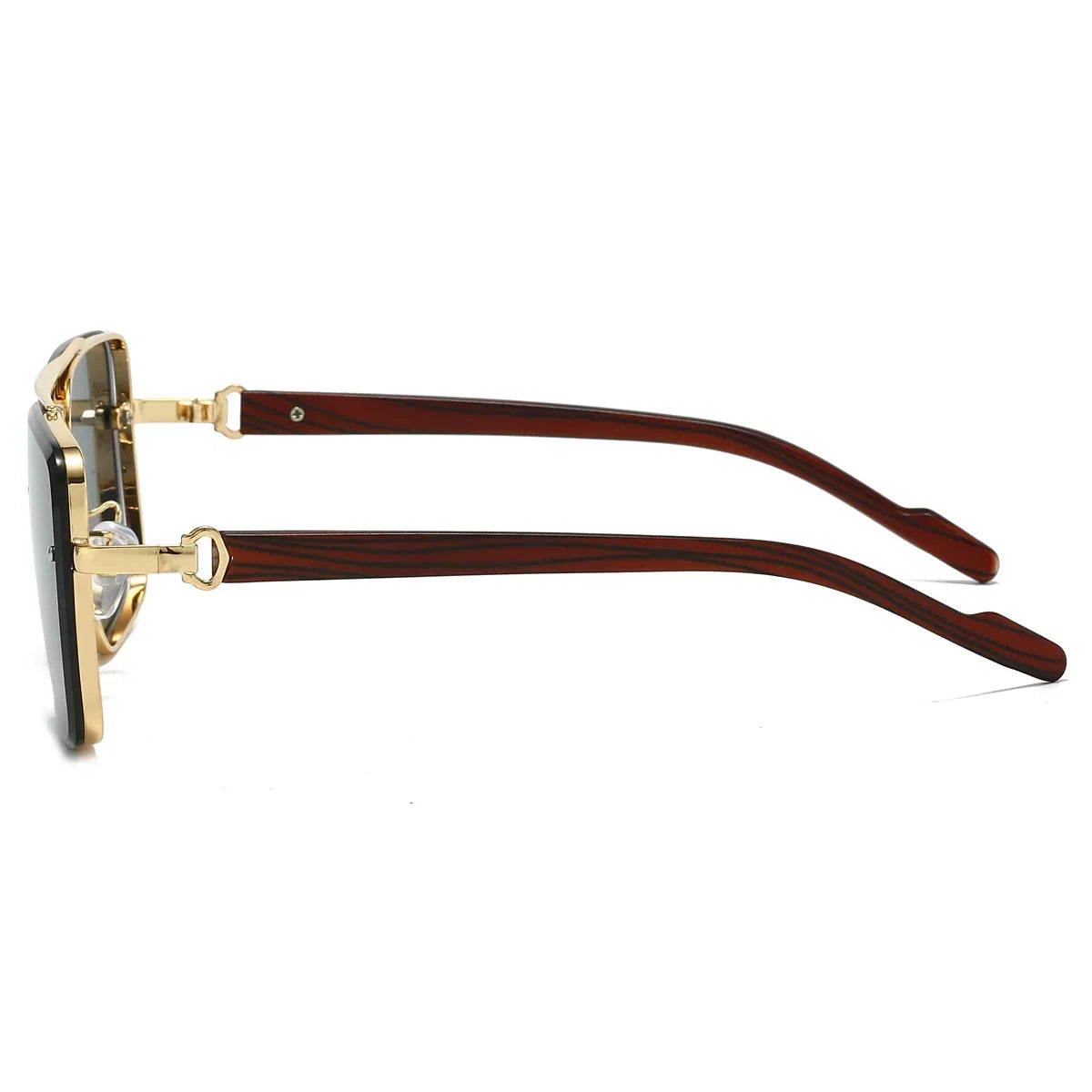 KAMMPT Fashion Lunettes de soleil rétro carrées en métal pour femme, design original de marque, lunettes de conduite nouvelles à double pont style pilote