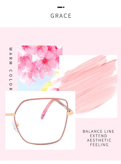 JMISUS Fashion Femme Lunettes optiques carrées avec verres correcteurs anti-lumière bleue photochromiques gris en forme de papillon, lunettes de vue sur ordonnance