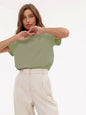 Bornladies Summer T-shirt femme 100 % coton, basique, tendance, uni, manches courtes, haut à superposer ample, 230 g/m², hauts et chemises