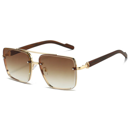 KAMMPT Fashion Lunettes de soleil rétro carrées en métal pour femme, design original de marque, lunettes de conduite nouvelles à double pont style pilote