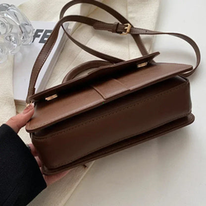 Sac à bandoulière en cuir PU pour femmes, sac à main, sac bandoulière tendance, sac vintage porté sous le bras, cartable carré