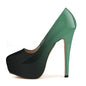 LOSLANDIFEN Escarpins à talons hauts pour femmes 14 cm, bout rond, stilettos, talons femme sexy, chaussures de mariage rouges pour dames, talons plateforme noirs