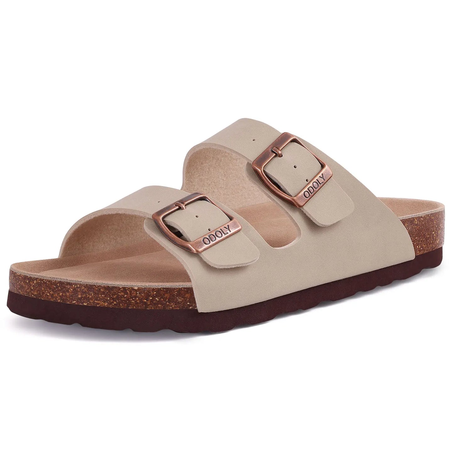 Smile Pop Classic Arizoan Hommes Chaussons en daim Hommes Sabots Sandales en daim de vache d’extérieur antidérapantes avec brides à boucles réglables