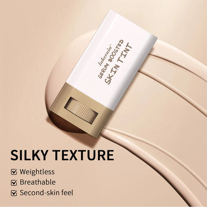 Nouveau sérum baume teinté pour la peau, enrichi, texture soyeuse, couvrance hydratante, effet repulpant, teint uniforme, meilleur fond de teint en stick, maquillage de voyage