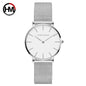 Montre pour femme HANNAH MARTIN en acier inoxydable de qualité, mouvement à quartz japonais, étanche, 36 mm, entièrement or rose, idéale pour le dropshipping.