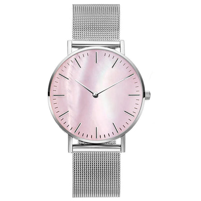 Montres pour femmes tendance de luxe à quartz en alliage pour femme, bracelet en maille métallique, montre simple pour femme, horloge féminine, montre femme