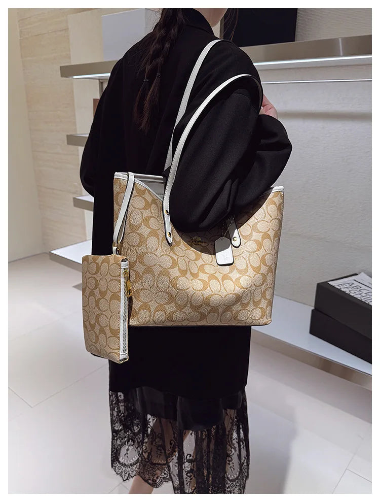 Sac à main de luxe pour femme de créateur à une épaule, imprimé vintage mode parisienne, grand sac fourre-tout portable à grande capacité, pochette, sac à main.
