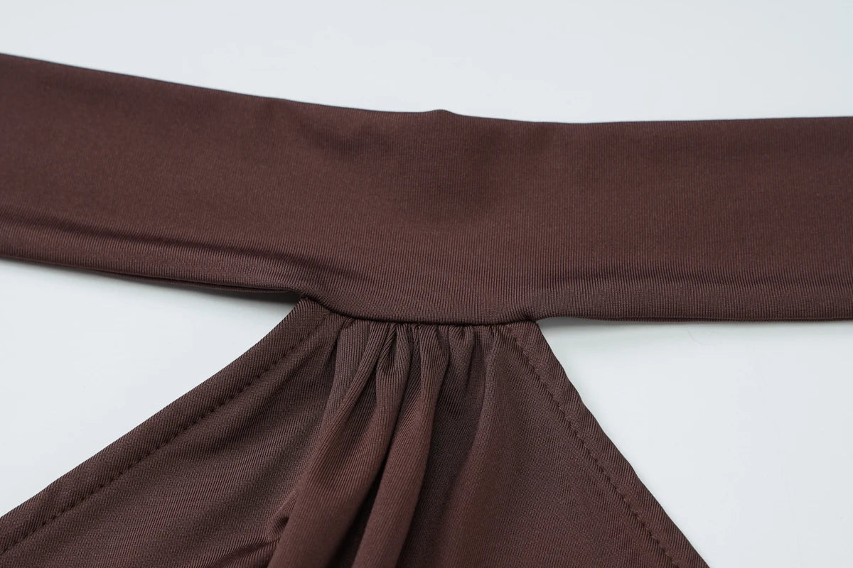 Robe mini Hugcitar Fashion à col licou, unie, sans manches, dos nu, bandage, froncée, sexy et moulante, vêtements d’été pour fête, vacances et club.