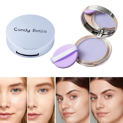 1PC Bonbon Bella Violet Crème à Poudre Respectueuse de la Peau Aspect Naturel du Visage Longue Tenue Contrôle du Sébum Poudre de Contouring Cosmétique