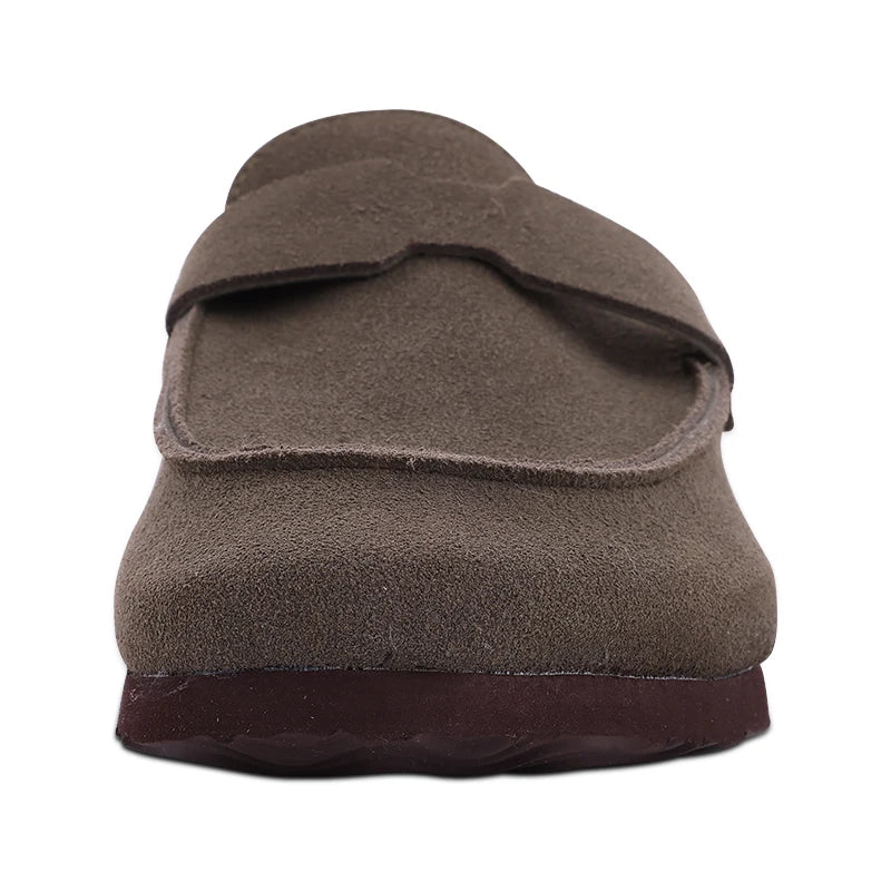 Litfun Nouveaux sabots pour femmes, mules en suède de liège tendance pour femmes, chaussons classiques en liège antidérapants pour l’extérieur avec soutien de la voûte plantaire