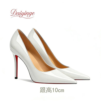Chaussures pour femme tendance 2026 de luxe à semelles rouges, talons hauts, escarpins à bout pointu et talons aiguilles de 12 cm, confortables pour soirées, robes de cérémonie et mariages.