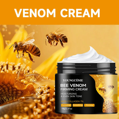 Crème premium au venin d’abeille pour le visage et le cou, boost de collagène, raffermissement et effet liftant de la peau, hydratant naturel non gras, soin doux amélioré