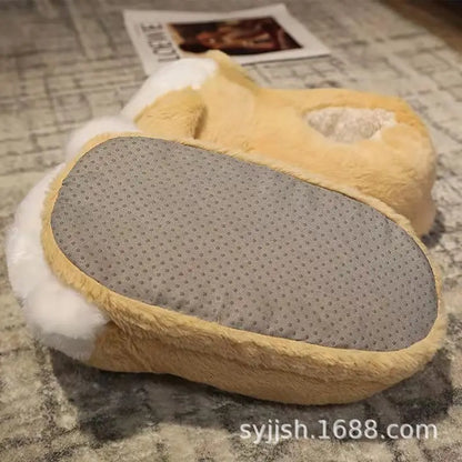 Pantoufles hamster câlines et mignonnes pour femmes, hiver automne, en peluche chaude, chaussures nuage pour chambre, pantoufles familiales pour femme, pantoufles animaux kawaii