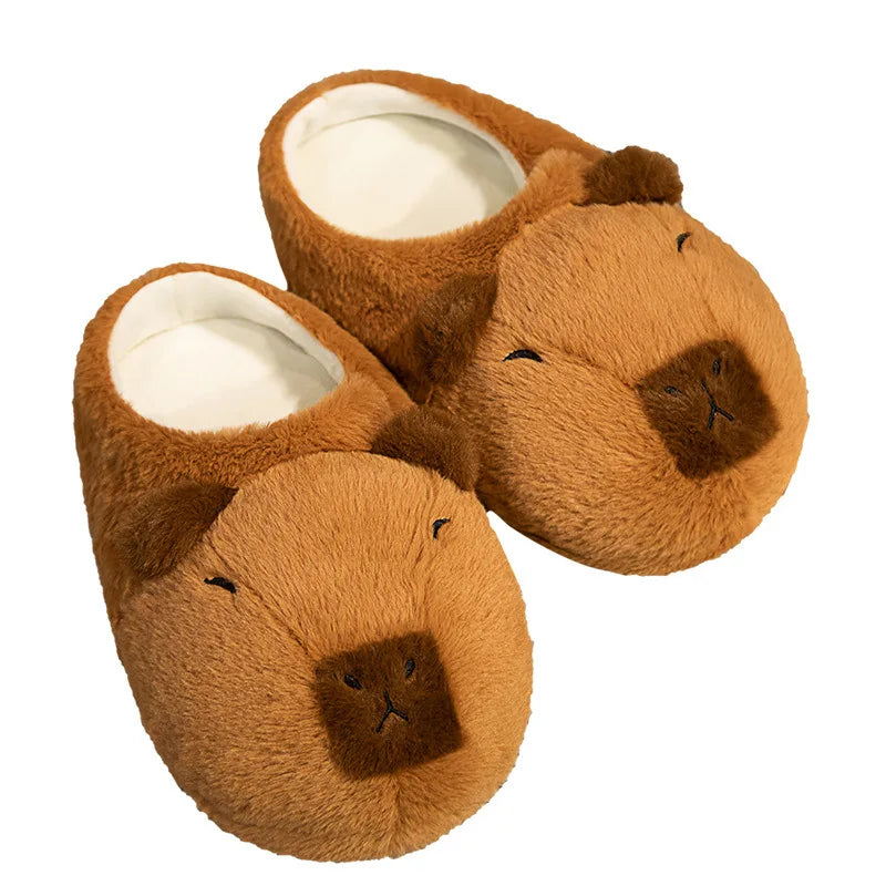 Pantoufles hamster câlines et mignonnes pour femmes, hiver automne, en peluche chaude, chaussures nuage pour chambre, pantoufles familiales pour femme, pantoufles animaux kawaii