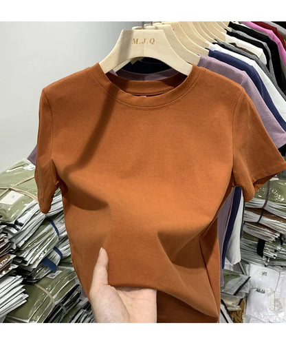 T-shirt pour femme, t-shirt pour filles, vêtements pour femmes, hauts, t-shirt en coton, t-shirt féminin à manches courtes, tee-shirt de printemps, haut sexy Y2K, blanc