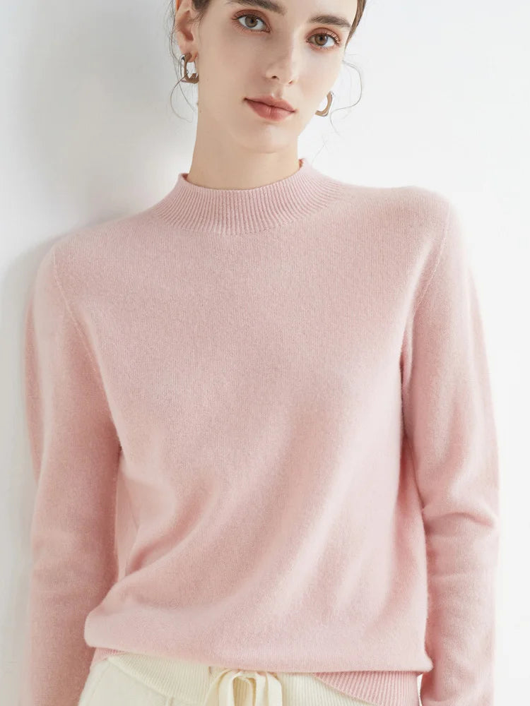 AOSSVIAO 2026 Automne Hiver pull à col montant factice uni pour femmes, pull en maille décontracté pour femmes, vêtements féminins basiques, hauts doux de base