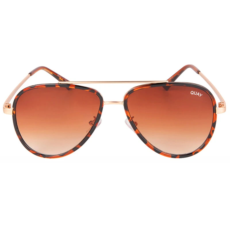 Lunettes de soleil aviateur de marque de mode pour femmes, vintage, de créateur, tout-en-un, lunettes de soleil pour femmes, rétro, monture en alliage, lunettes Quay UV400