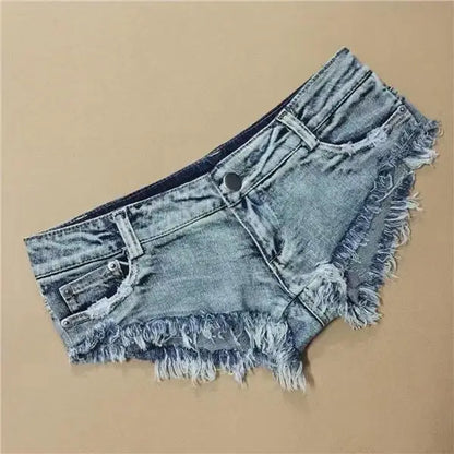 Short en jean d'été pour femmes taille basse, short en jean extensible, hot pants, design triangle sexy, rehausseur de fesses, streetwear décontracté DURIKIES