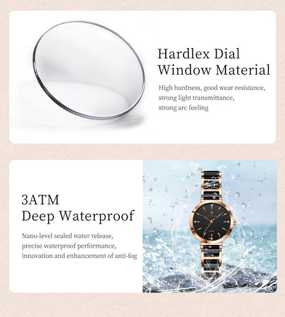POEDAGAR Montre de luxe haut de gamme avec diamants pour femme, haute qualité, étanche, montre à quartz pour dames en acier inoxydable, montre féminine + boîte