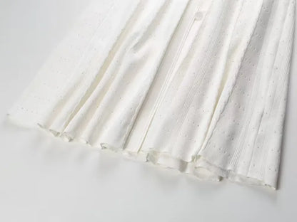 Robe longue élégante en tricot français ajouré, à fils, à simple boutonnage, coupe slim, style vintage à torsades, à boutons, à manches courtes à volants