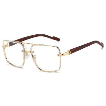 KAMMPT Fashion Lunettes de soleil rétro carrées en métal pour femme, design original de marque, lunettes de conduite nouvelles à double pont style pilote