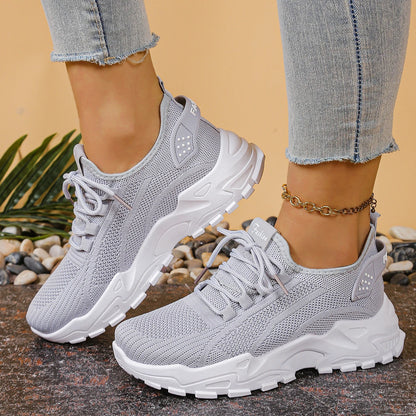 Chaussures de sport décontractées pour femmes avec maille respirante et semelles souples, chaussures de sport polyvalentes