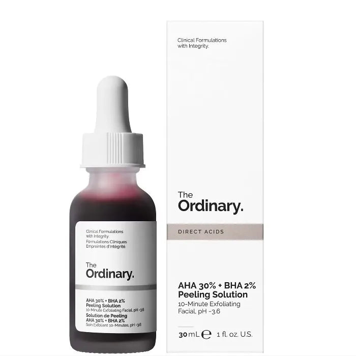 Solution Peeling AHA 30% + BHA 2% 30 ml Solution peeling exfoliante pour le visage illumine Lisse et affine l’apparence de la peau