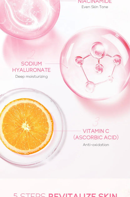 Ensemble de soins de la peau LAIKOU Sakura Kit hydratant et réduisant les ridules, produit nettoyant pour les pores, coffret de 5 pièces, cadeau de la Journée des femmes coréennes