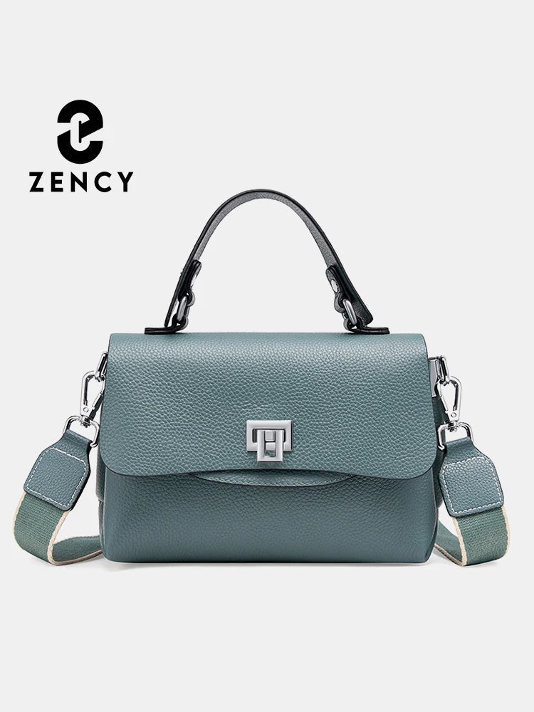 Sac à main Zency pour femme en cuir véritable avec poignée supérieure, style enveloppe simple et tendance, sac à bandoulière de marque de luxe, petit sac bandoulière croisé pour femme