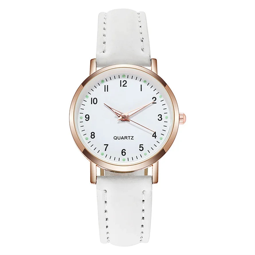 Montres-bracelets pour femmes Montre Femme Montres pour femmes Bracelet en cuir lumineux Montre simple Montre élégante à la mode Montre à quartz Reloj Mujer