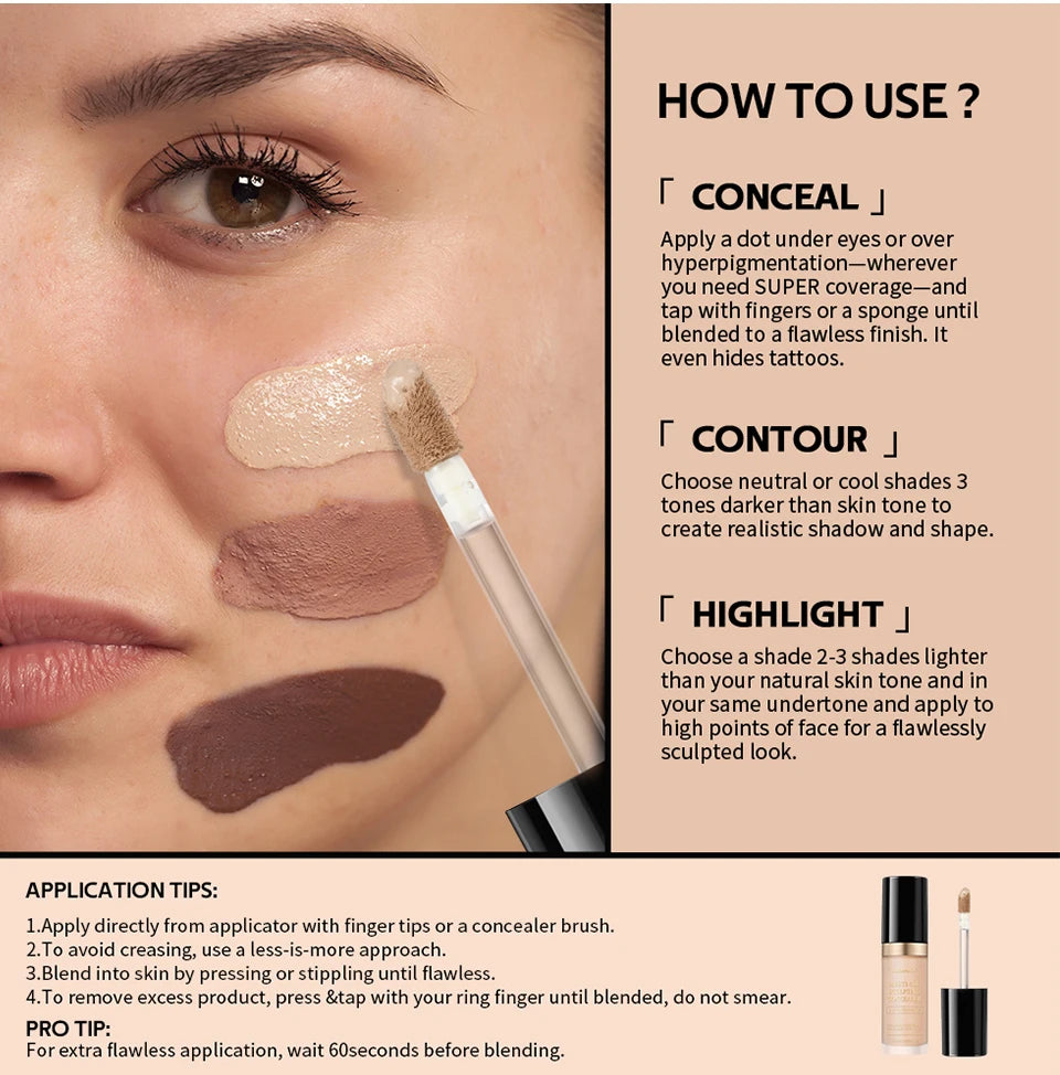 Fond de teint correcteur couvrance longue durée au fini mat, crème multi-usage sans huile pour illuminer et retoucher, produits de maquillage pour le visage pour femmes