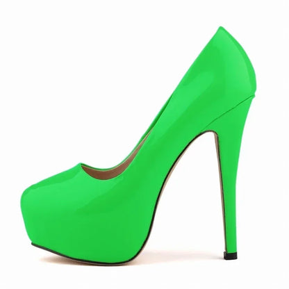 LOSLANDIFEN Escarpins à talons hauts pour femmes 14 cm, bout rond, stilettos, talons femme sexy, chaussures de mariage rouges pour dames, talons plateforme noirs