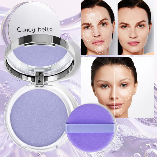 1PC Bonbon Bella Violet Crème à Poudre Respectueuse de la Peau Aspect Naturel du Visage Longue Tenue Contrôle du Sébum Poudre de Contouring Cosmétique