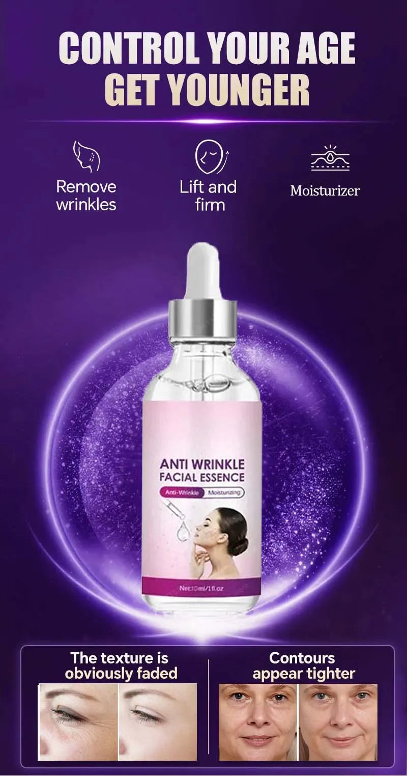 Effet anti-rides instantané, élimine les rides du visage, sérum hydratant pour les ridules autour des yeux, pattes d’oie, rides du cou