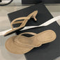 Aneikeh 2026 Mode Pantoufles à talons fins pour femmes, sandales slides à bout rond avec clip, sandales d’été tongs, chaussures féminines mules slides