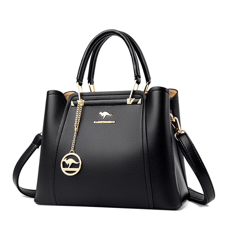 Sac bandoulière de luxe pour femme 2024, designer à 3 couches, grand sac à main en cuir à grande capacité pour femme, sac shopper de marque, sac fourre-tout messager.