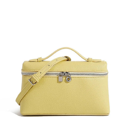 Sac à bandoulière en grain de litchi au style haut de gamme et de niche, mode simple, type boîte à lunch pour femme, exquis mini sac à main porté main et en bandoulière