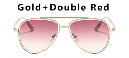 Lunettes de soleil aviateur de marque de mode pour femmes, vintage, de créateur, tout-en-un, lunettes de soleil pour femmes, rétro, monture en alliage, lunettes Quay UV400