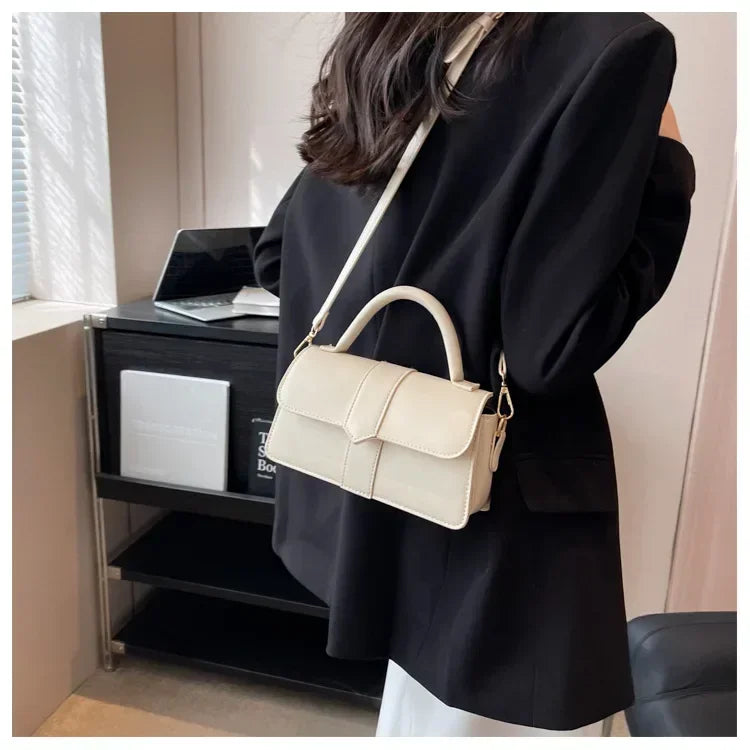Sac à bandoulière en cuir PU pour femmes, sac à main, sac bandoulière tendance, sac vintage porté sous le bras, cartable carré