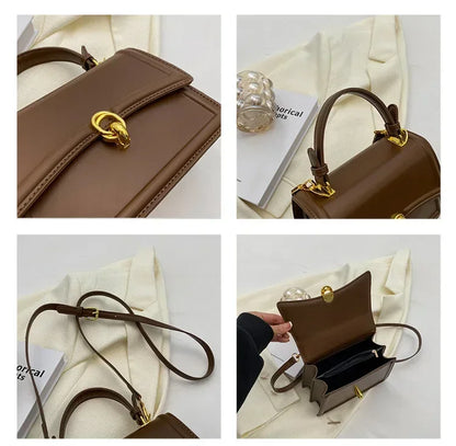 Sac à bandoulière en cuir PU pour femmes, sac à main, sac bandoulière tendance, sac vintage porté sous le bras, cartable carré