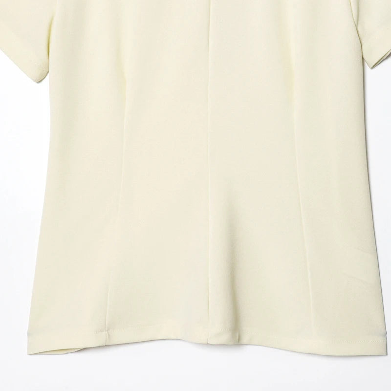 T-shirt femme d'été beige violet à manches courtes, haut élégant féminin plissé effet amincissant, nouveau haut femme printemps 2026