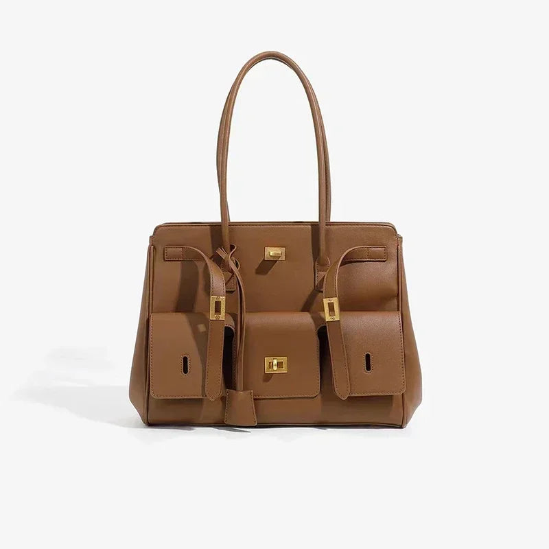 Sac fourre-tout Designer Wings en cuir véritable, sac à bandoulière pour femme de grande capacité pour les trajets quotidiens, sac à main polyvalent de style locomotive luxueux