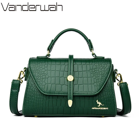 Sacs bandoulière en cuir crocodile 2024 pour femmes, sacs messager d’épaule pour femme, sacs à main et porte-monnaie de luxe de créateur pour dames.
