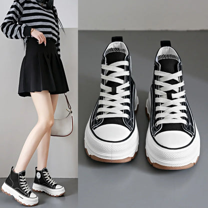 Chaussures en toile pour femmes 2024, baskets décontractées à plateforme avec étoiles, chaussures de sport et de course en toile, chaussures de tennis, baskets de marche d’extérieur.
