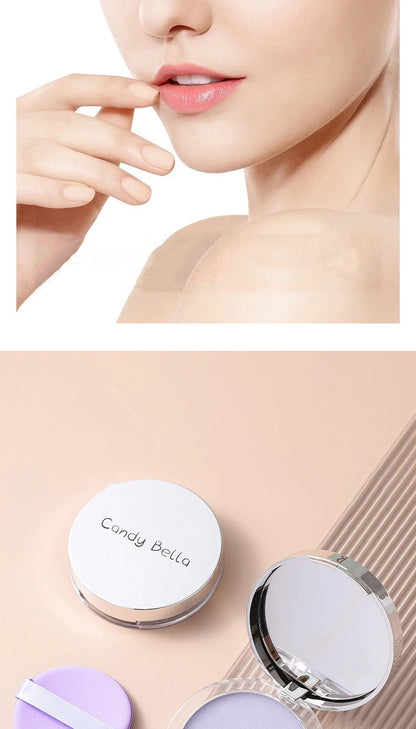 1PC Bonbon Bella Violet Crème à Poudre Respectueuse de la Peau Aspect Naturel du Visage Longue Tenue Contrôle du Sébum Poudre de Contouring Cosmétique