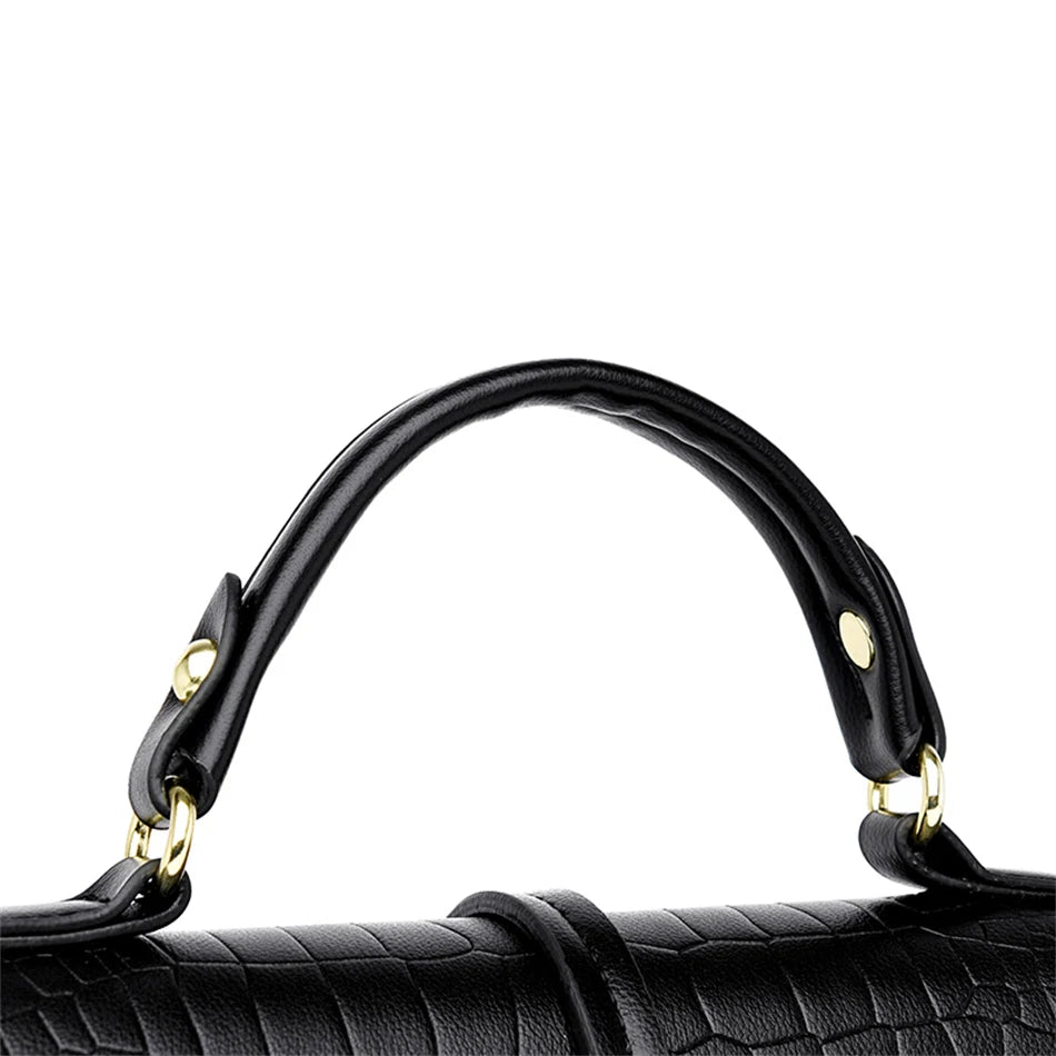Sacs bandoulière en cuir crocodile 2024 pour femmes, sacs messager d’épaule pour femme, sacs à main et porte-monnaie de luxe de créateur pour dames.