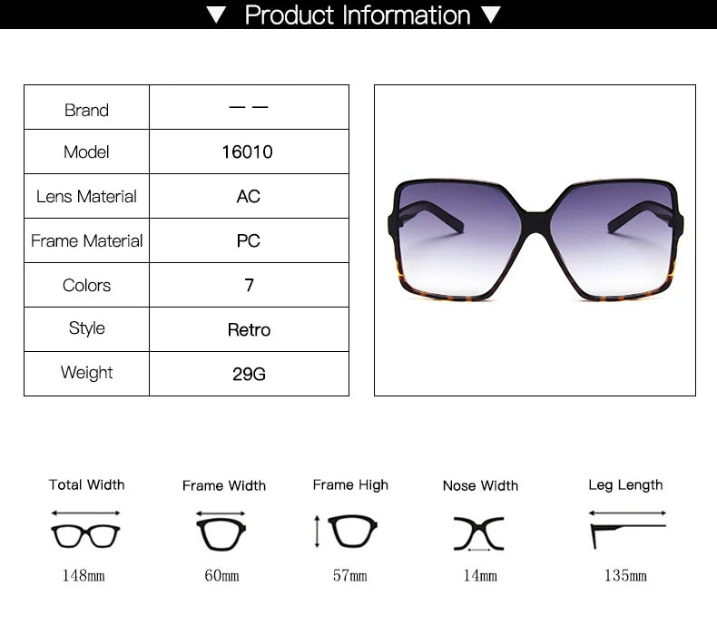 Lunettes de soleil oversize pour femme, dégradées, en plastique, de marque créateur, lunettes de soleil féminines UV400