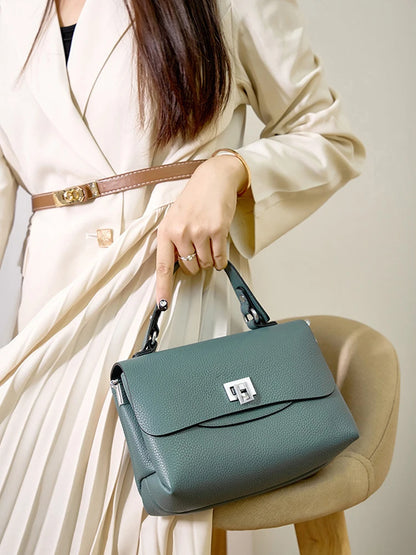 Sac à main Zency pour femme en cuir véritable avec poignée supérieure, style enveloppe simple et tendance, sac à bandoulière de marque de luxe, petit sac bandoulière croisé pour femme