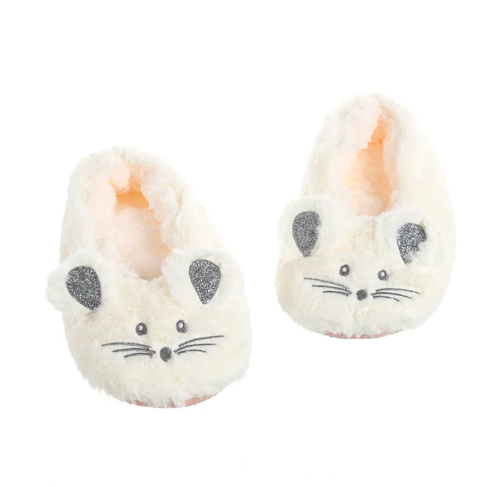 Pantoufles d’intérieur floues pour femmes, hiver, fourrure chaude en peluche, antidérapantes avec adhérence, chaussures d’intérieur moelleuses et confortables pour femmes paresseuses, oreilles de souris, chaussures de